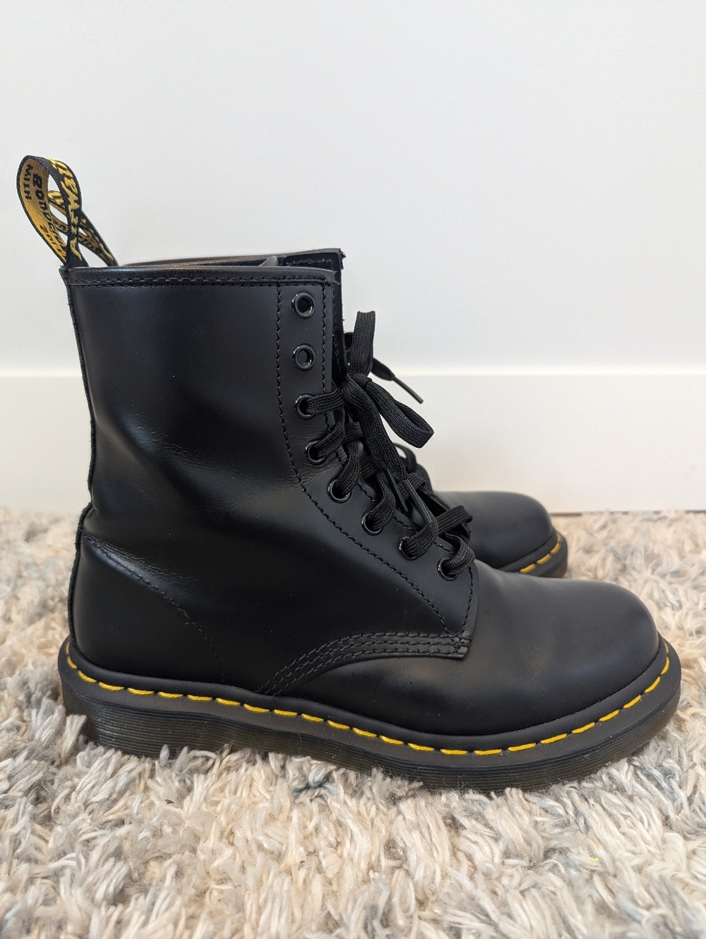 Dr. Martens Black Leather Lace-Up Boots 1460 Smooth Leather